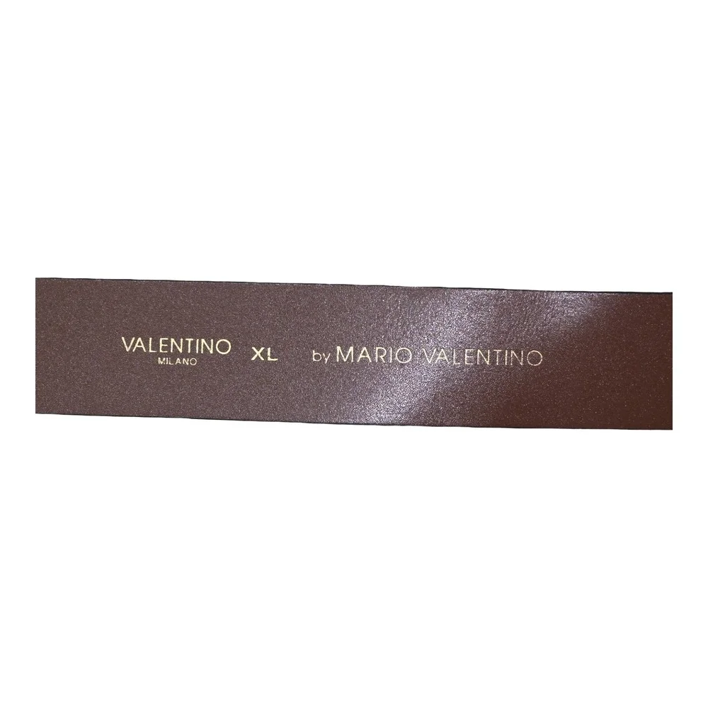 VALENTINO by MARIO VALENTINO Bessy Soave Logo Embossed Leather Belt Size XL
